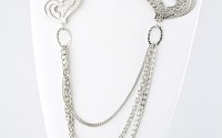 NGNE23737-CHAIN LAYER HEART NECKLACE-SILVER